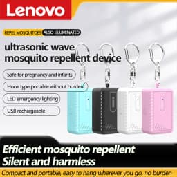 Lenovo Portable Ultrasonic Mosquito Repellent Rechargeable with LED Flashlight Mini Electronic Bug Repeller for Outdoor Camping