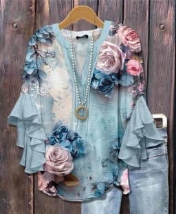Fashion Printed Women's T-shirt Polyester Breathable Skin-Friendly Minimalist Versatile Summer New Style