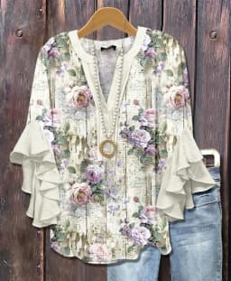 Fashion Printed Women's T-shirt Polyester Breathable Skin-Friendly Minimalist Versatile Summer New Style