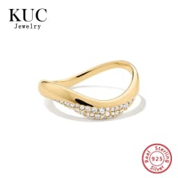 Original Certificate Dôme Figure Diamond Dipped Ring Elegant Designer Fine Jewelry Women 925 Sterling Silver Stylish Wavy Rings