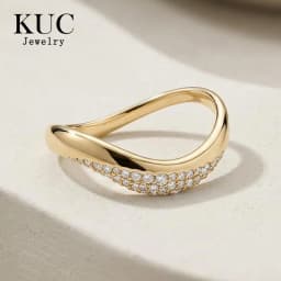 Original Certificate Dôme Figure Diamond Dipped Ring Elegant Designer Fine Jewelry Women 925 Sterling Silver Stylish Wavy Rings