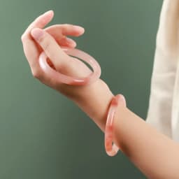 Natural Gold Silk Jade Peach Blossom Bracelet, Exquisite and Small Versatile Jewelry