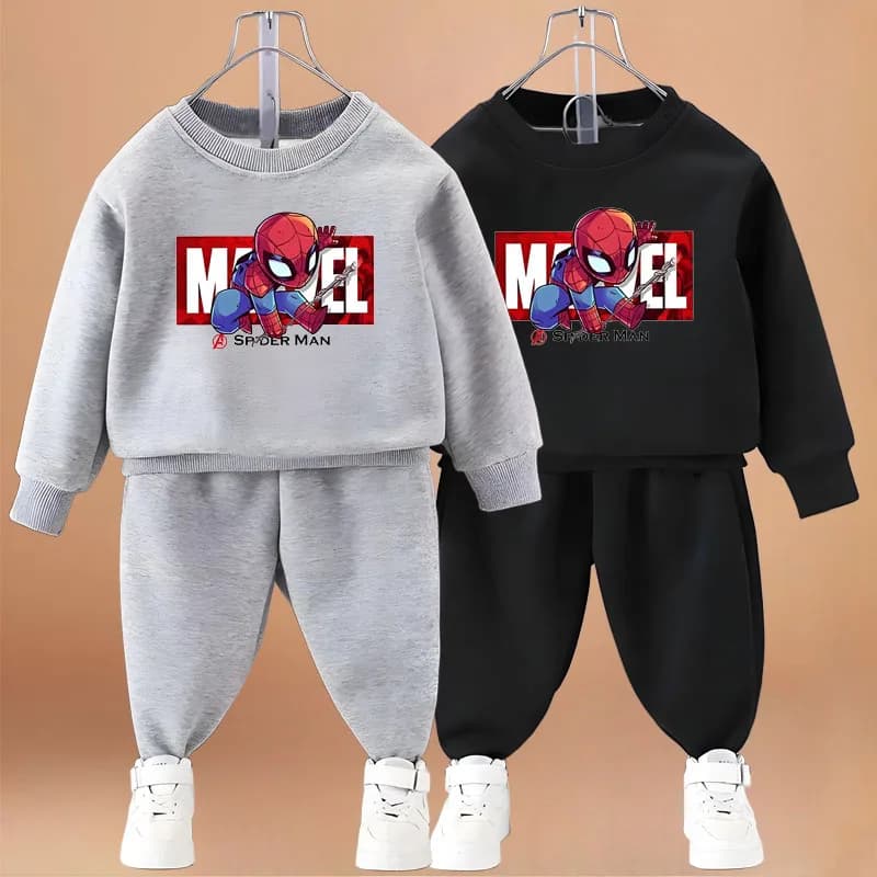 2026 Spring Autumn Boys Sweatshirt Sets Kids Cute Cartoon Printed Hoodies and Pants 2pcs Sets Children's Long Sleeved Clothes