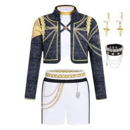 Kids Pop Music Singer Role Play 3 Pieces Clothing Set Korean Style Costume Stage Performance Girls Team Uniform Vest+Coat+Pants