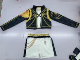 Kids Pop Music Singer Role Play 3 Pieces Clothing Set Korean Style Costume Stage Performance Girls Team Uniform Vest+Coat+Pants