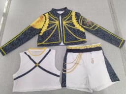 Kids Pop Music Singer Role Play 3 Pieces Clothing Set Korean Style Costume Stage Performance Girls Team Uniform Vest+Coat+Pants