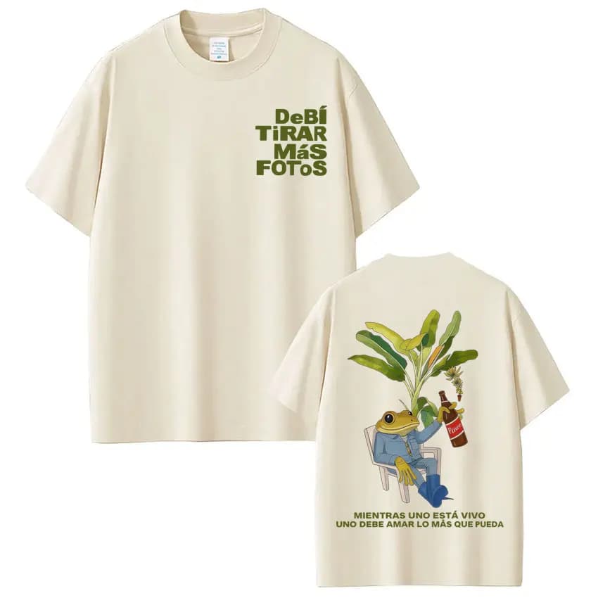 Rapper Bad Bunny T-shirt Debi Tirar Mas Fotos DTMF World Tour TShirt Women Fashion Vintage Hip Hop Men's Clothing Summer T-shirt