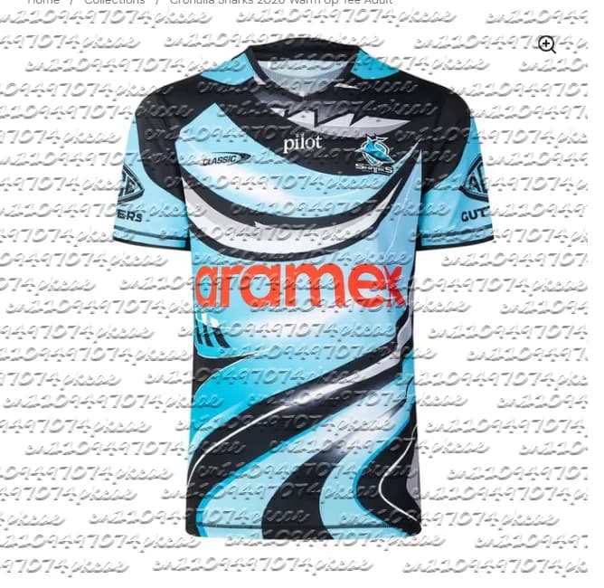 Cronulla Sharks 2020 Training Tee 2026 Summer New Family MatchingY2K Star Chasing T-shirt Suitable for Daily and Training Wear