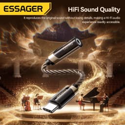 Essager Type C to 3.5mm Hi-Fi Audio Adapter Cable USB-C 3.5 Jack Audio Cable for iphone 17 Huawei Xiaomi Earphone Audio Adapter