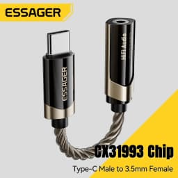 Essager Type C to 3.5mm Hi-Fi Audio Adapter Cable USB-C 3.5 Jack Audio Cable for iphone 17 Huawei Xiaomi Earphone Audio Adapter