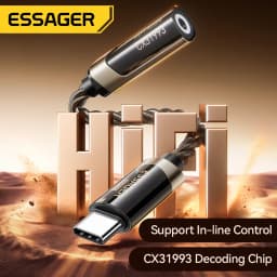 Essager Type C to 3.5mm Hi-Fi Audio Adapter Cable USB-C 3.5 Jack Audio Cable for iphone 17 Huawei Xiaomi Earphone Audio Adapter