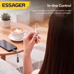 Essager Type C to 3.5mm Hi-Fi Audio Adapter Cable USB-C 3.5 Jack Audio Cable for iphone 17 Huawei Xiaomi Earphone Audio Adapter