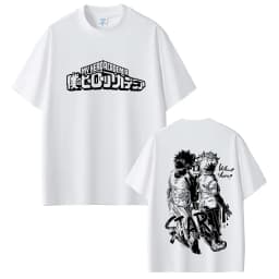 Anime My Hero Academia Midoriya Izuku and Bakugou Katsuki Merch T Shirts Men Women Casual Oversized Streetwear Male Fashion Tees
