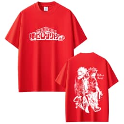 Anime My Hero Academia Midoriya Izuku and Bakugou Katsuki Merch T Shirts Men Women Casual Oversized Streetwear Male Fashion Tees
