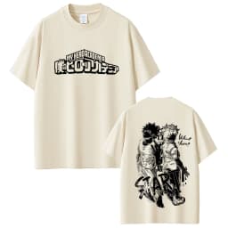 Anime My Hero Academia Midoriya Izuku and Bakugou Katsuki Merch T Shirts Men Women Casual Oversized Streetwear Male Fashion Tees