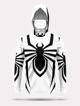 2026 Summer New Style Men's Long-Sleeved Shirt with 3D Spider Pattern Print Comfortable Soft Breathable for Sports Use