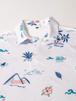 2026 Summer Men's Polo Shirt 3D Print Pattern Breathable Lightweight Casual Fashion Outdoor Beach Men's Clothing