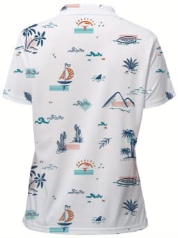 2026 Summer Men's Polo Shirt 3D Print Pattern Breathable Lightweight Casual Fashion Outdoor Beach Men's Clothing