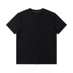 Men Ribbed Knit Short Sleeve T Shirt Crew Neck Casual Style Breathable Fabric Slim Fit For Daily Office And Weekend Activities