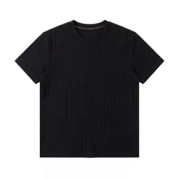 Men Ribbed Knit Short Sleeve T Shirt Crew Neck Casual Style Breathable Fabric Slim Fit For Daily Office And Weekend Activities