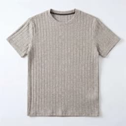 Men Ribbed Knit Short Sleeve T Shirt Crew Neck Casual Style Breathable Fabric Slim Fit For Daily Office And Weekend Activities