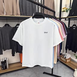 High end brand round neck short sleeved T-shirt letter printed men's top 2026 summer new 100% cotton casual breathable T-shirt