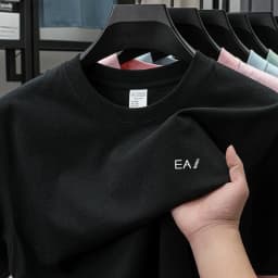 High end brand round neck short sleeved T-shirt letter printed men's top 2026 summer new 100% cotton casual breathable T-shirt