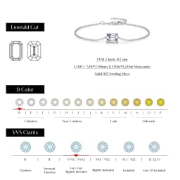 MODIAN Emerald Cut D Color Rectangle Moissanite Bracelet 925 Sterling Silver Luxury Link Chain Bracelet For Women Fine Jewelry