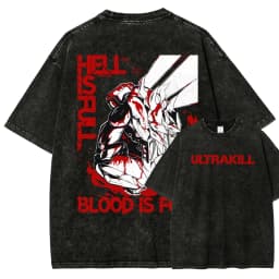 Ultrakill Washed T-shirt 2026 New Model personality Clothes shirt Year round clothing Streetwear Trendy high quality Couples tee