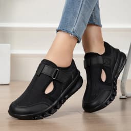Wide Fit Women's Summer Shoes Mesh Sneakers for Women Adjustable Velcro Closure Comfortable Soft Bottom Walking Shoes for Wide