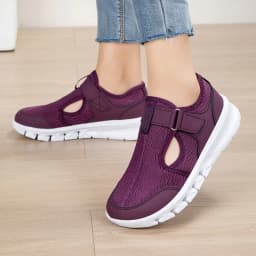 Wide Fit Women's Summer Shoes Mesh Sneakers for Women Adjustable Velcro Closure Comfortable Soft Bottom Walking Shoes for Wide