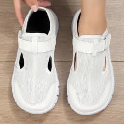 Wide Fit Women's Summer Shoes Mesh Sneakers for Women Adjustable Velcro Closure Comfortable Soft Bottom Walking Shoes for Wide