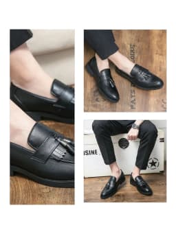 Tassel Vamp Loafers All Match Youth Suit Beamers Men Korean Version of British Men's Shoes Best Man Shoes Fashion