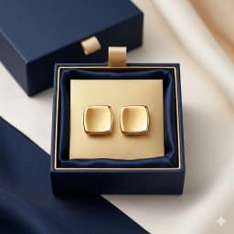 Hiraeva Polished Gold Color Stainless Steel Square Earrings Maximalist Ruched Texture Trendy Jewelry