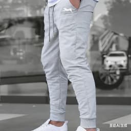 Men's Summer Casual Joggers, Elastic Drawstring Waist and Cuffs, Logo Print, Loose Fit, Comfortable Fabric, Sports Pants