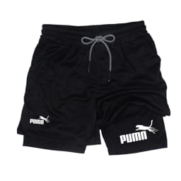 Summer Breathable Two-in-one Double-layer Shorts Men's Elastic Compression Shorts Quick-drying Multi-functional Shorts
