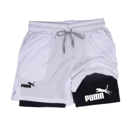 Summer Breathable Two-in-one Double-layer Shorts Men's Elastic Compression Shorts Quick-drying Multi-functional Shorts