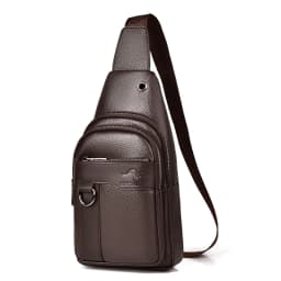 Luxury Brand Messenger Bag Men Leather Chest Bag Vintage Crossbody Shoulder Bag Outdoor Running Cycling Belt Sling Chest Bags