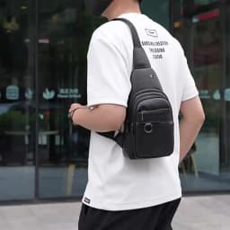 Luxury Brand Messenger Bag Men Leather Chest Bag Vintage Crossbody Shoulder Bag Outdoor Running Cycling Belt Sling Chest Bags
