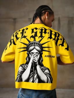 New Men's Summer Gothic Statue of Liberty Printed Comfortable and Breathable Round Neck T-shirt Outdoor Street Top
