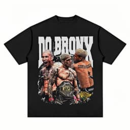 Charles Oliveira Do Bronx Print T-Shirt Men Oversized Cotton Streetwear Dynamic Fit Vintage Crew Neck Champion Graphic Daily