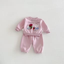 Girls' Sweater Set-Autumn 2026 New Style- Stylish and Fashionable Autumn Outfit for Girls- Baby with Back Print Two - Piece Set
