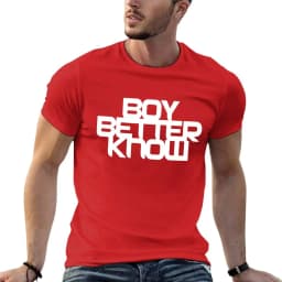 Boy Better Know Chest Placement White T-Shirt, Custom Design Your Own Oversized Graphic Tee, Men's Blouse T-Shirts Pack