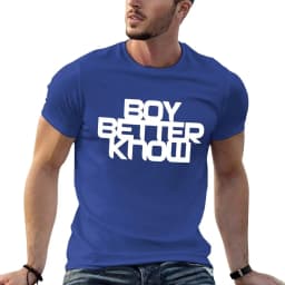 Boy Better Know Chest Placement White T-Shirt, Custom Design Your Own Oversized Graphic Tee, Men's Blouse T-Shirts Pack