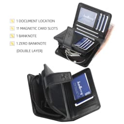 Trendy Buckle Men's Wallet, Short Wallet in a Simple Street Style, Fashionable Men's Accessory with Multiple Card Slots, Multifunctional Large-Capacity Men's Short Wallet