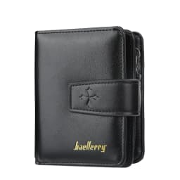 Trendy Buckle Men's Wallet, Short Wallet in a Simple Street Style, Fashionable Men's Accessory with Multiple Card Slots, Multifunctional Large-Capacity Men's Short Wallet