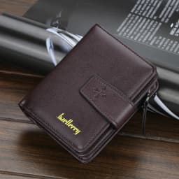 Trendy Buckle Men's Wallet, Short Wallet in a Simple Street Style, Fashionable Men's Accessory with Multiple Card Slots, Multifunctional Large-Capacity Men's Short Wallet