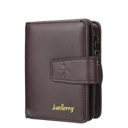 Trendy Buckle Men's Wallet, Short Wallet in a Simple Street Style, Fashionable Men's Accessory with Multiple Card Slots, Multifunctional Large-Capacity Men's Short Wallet