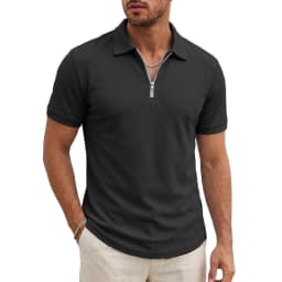 Men's Short Sleeve T-Shirts Summer Casual Shirts for Men Lightweight Zipprt Short Polo Shirt Zip Top Shirts for Work Athletic