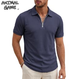 Men's Short Sleeve T-Shirts Summer Casual Shirts for Men Lightweight Zipprt Short Polo Shirt Zip Top Shirts for Work Athletic